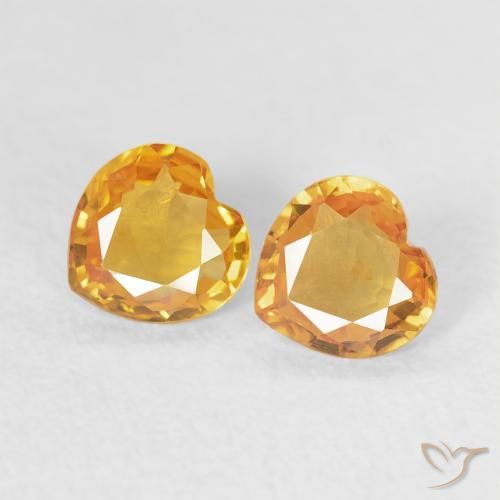 0.67ctw Natural Medium Dark-Golden Safira, Coração, VS