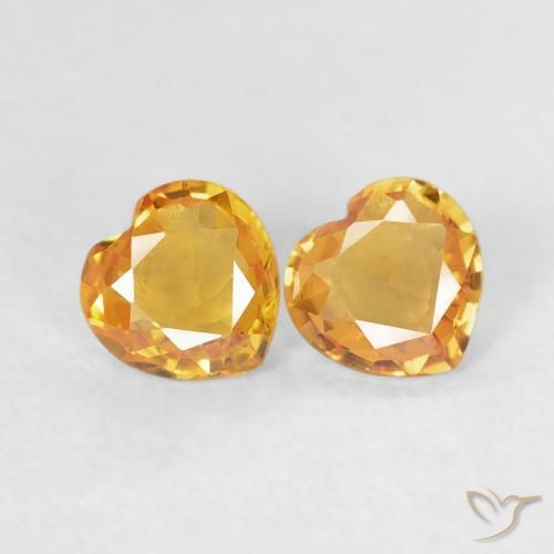 Pedras preciosas de Safira Medium Dark-Golden natural de 0.67 ct, Coração, VS