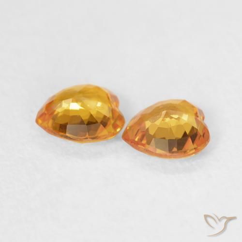 Pedras preciosas de Safira Medium Dark-Golden natural de 0.67 ct, Coração, VS
