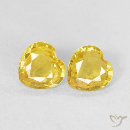 0.73ctw Natural Amarelo Safira, Coração, VS