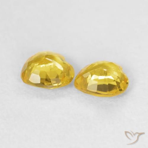 Pedras preciosas de Safira Amarelo natural de 0.73 ct, Coração, VS