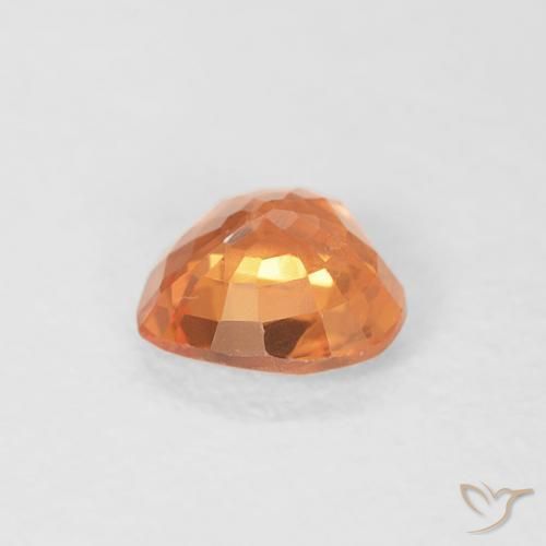 Safira Laranja brilhante Natural 0.43ct, Coração, VS