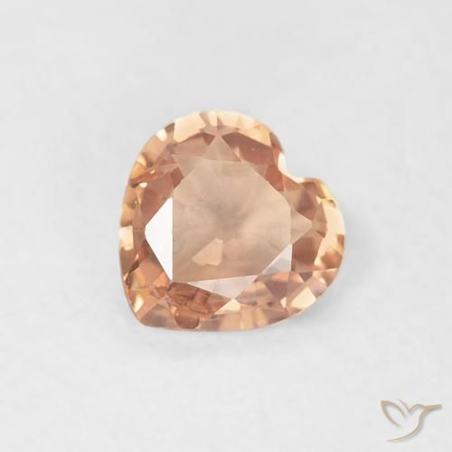 Safira Laranja Médio Natural 0.40ct, Coração, VS