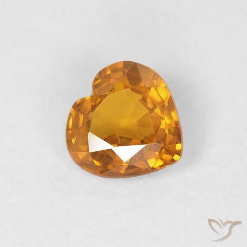 Safira Laranja escuro Natural 0.35ct, Coração, VS