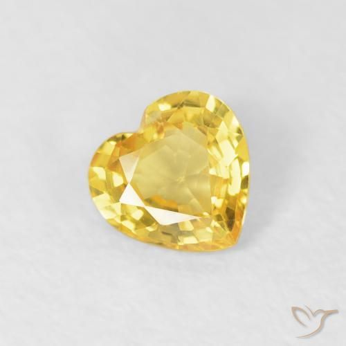 0.37ct Natural amarelo médio Safira, Coração, VS