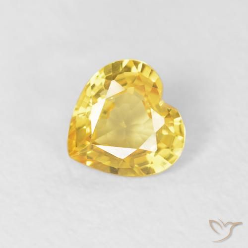 Safira amarelo médio Natural 0.37ct, Coração, VS