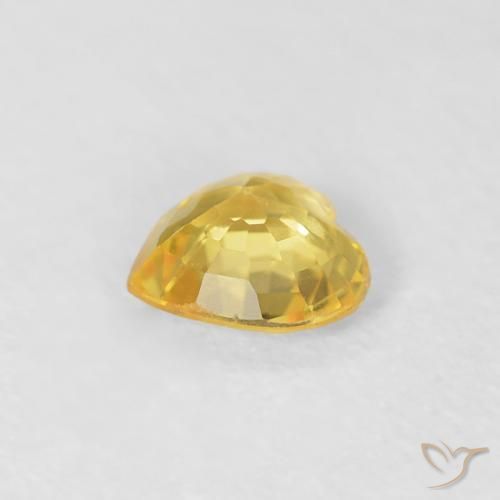 Safira amarelo médio Natural 0.37ct, Coração, VS