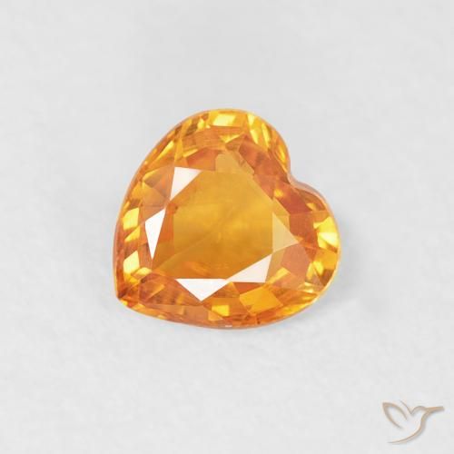 0.40ct Natural Laranja Médio Safira, Coração, VS