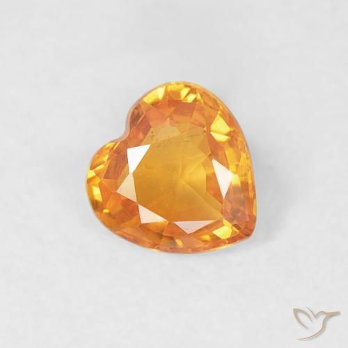 Safira Laranja Médio Natural 0.40ct, Coração, VS