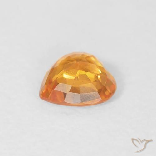 Safira Laranja Médio Natural 0.40ct, Coração, VS
