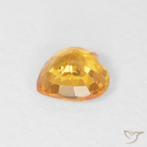 Safira Laranja Médio Natural 0.43ct, Coração, VS