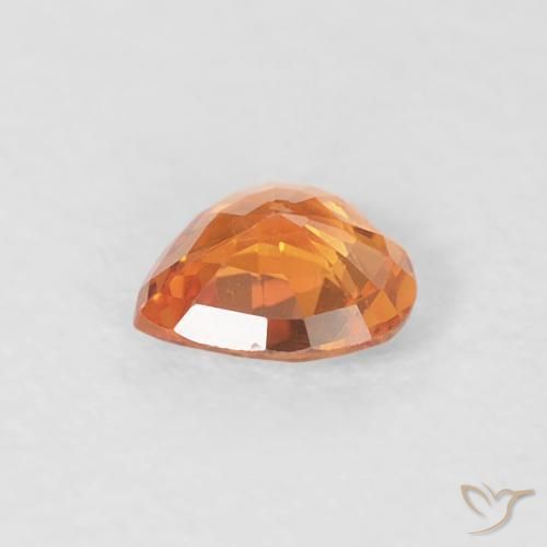 Safira laranja avermelhado Natural 0.33ct, Coração, VS