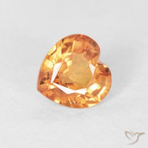 0.41ct Natural Laranja Intenso Safira, Coração, VS