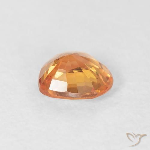 Safira Laranja Intenso Natural 0.41ct, Coração, VS