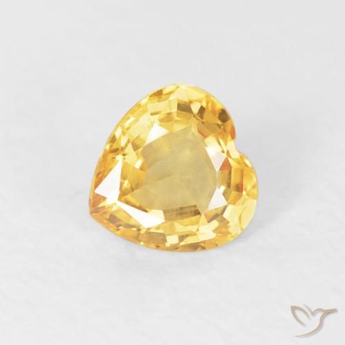 0.48ct Natural Laranja Dourada Safira, Coração, VS