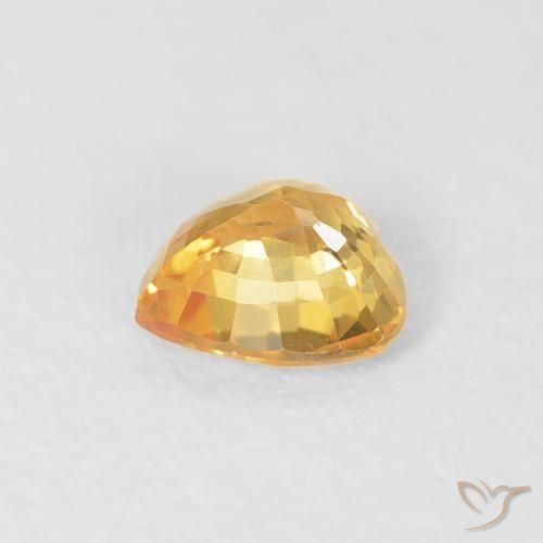Safira Laranja Dourada Natural 0.48ct, Coração, VS