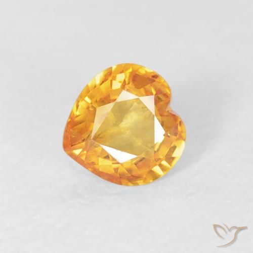 0.45ct Natural Laranja-Ouro Safira, Coração, VS