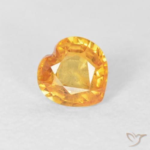 Safira Laranja-Ouro Natural 0.45ct, Coração, VS
