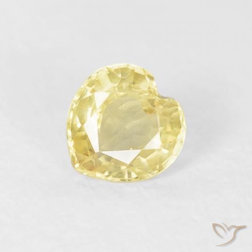 0.45ct Natural Luz amarela Safira, Coração, VS