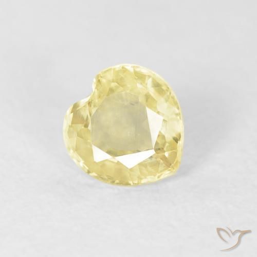 Safira Luz amarela Natural 0.45ct, Coração, VS
