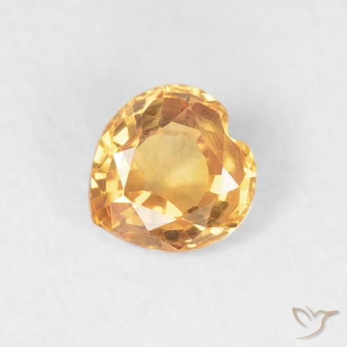 0.46ct Natural Dourado Safira, Coração, VVS-VS