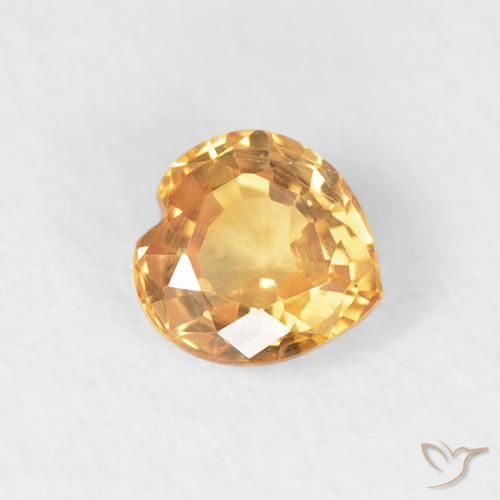 Safira Dourado Natural 0.46ct, Coração, VVS-VS