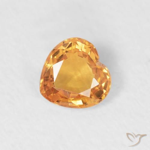 0.36ct Natural Laranja Intenso Safira, Coração, VVS-VS