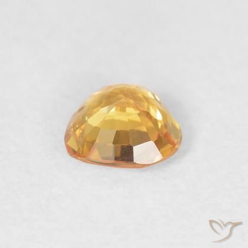 Safira Laranja Intenso Natural 0.36ct, Coração, VVS-VS