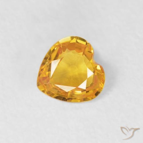 0.35ct Natural Laranja-dourado médio Safira, Coração, VS, Photo A