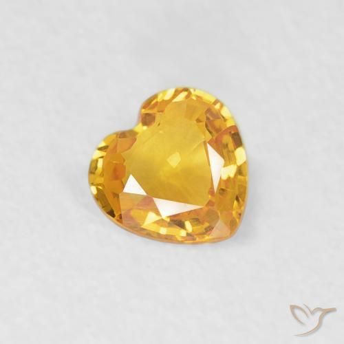 Safira Laranja-dourado médio Natural 0.35ct, Coração, VS