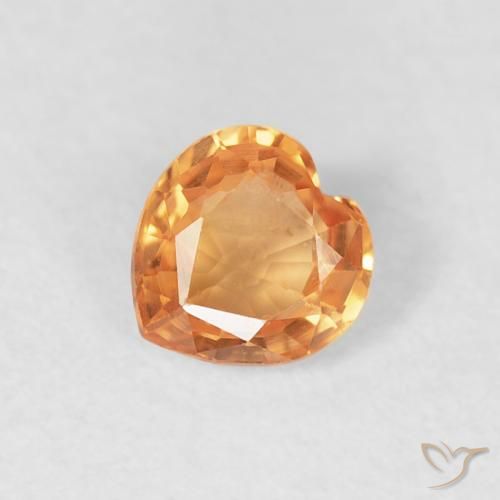0.39ct Natural Laranja brilhante Safira, Coração, VVS-VS