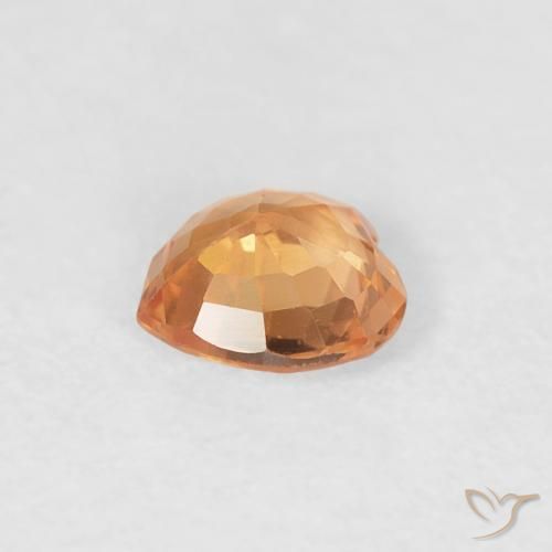 Safira Laranja brilhante Natural 0.39ct, Coração, VVS-VS