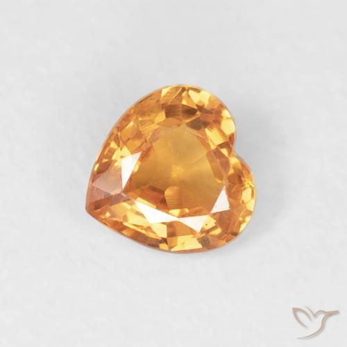 0.43ct Natural Laranja brilhante Safira, Coração, VVS-VS