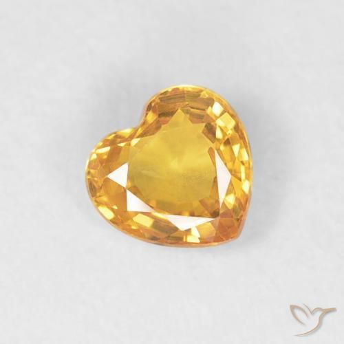 Safira Laranja-dourado médio Natural 0.43ct, Coração, VVS-VS