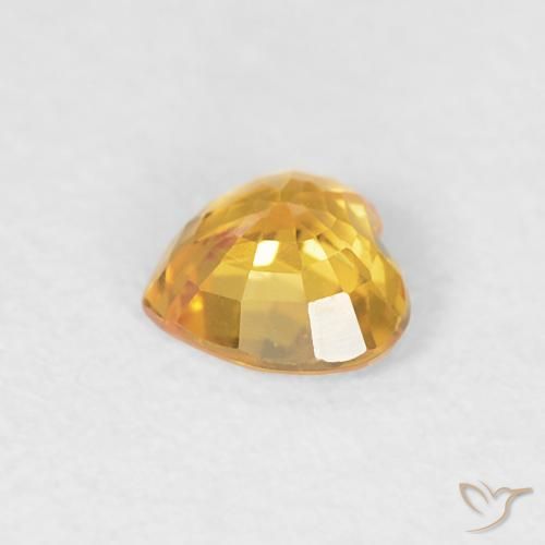 Safira Laranja-dourado médio Natural 0.43ct, Coração, VVS-VS