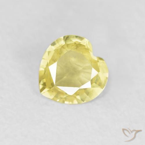 0.34ct Natural Luz amarela Safira, Coração, VVS-VS
