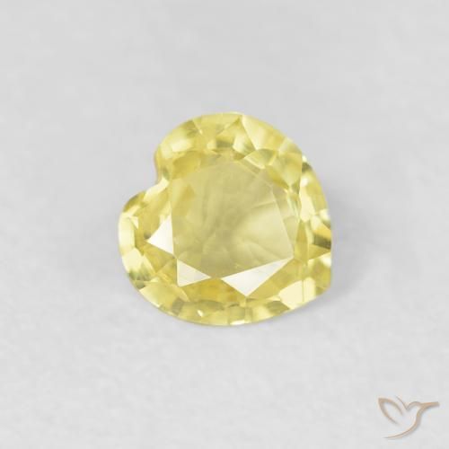 Safira Luz amarela Natural 0.34ct, Coração, VVS-VS