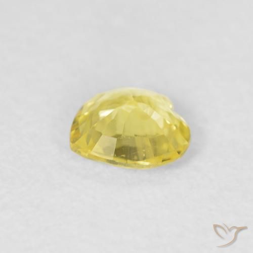 Safira Luz amarela Natural 0.34ct, Coração, VVS-VS