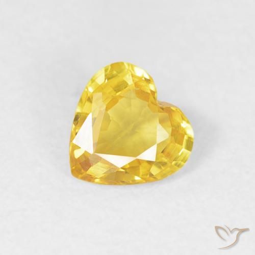 0.36ct Natural Dourado Safira, Coração, VVS-VS