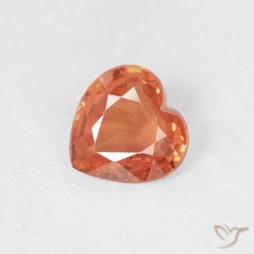 Safira vermelho médio Natural 0.39ct, Coração, VS