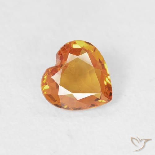 Safira damasco laranja Natural 0.36ct, Coração, VS