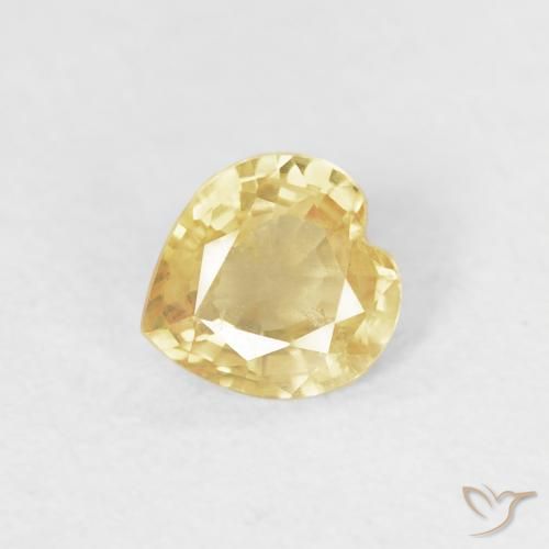 0.39ct Natural Luz Dourada Safira, Coração, VS