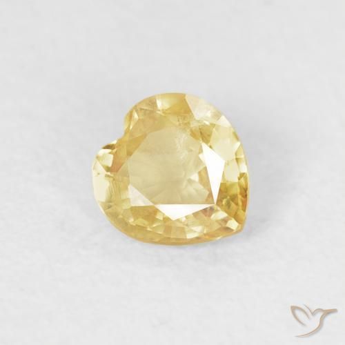 Safira Luz Dourada Natural 0.39ct, Coração, VS