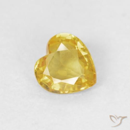 0.42ct Natural amarelo médio Safira, Coração, VS