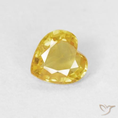 Safira amarelo médio Natural 0.42ct, Coração, VS