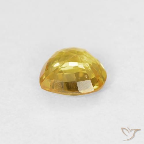 Safira amarelo médio Natural 0.42ct, Coração, VS