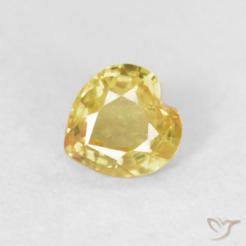 0.44ct Natural Luz Dourada Safira, Coração, VS