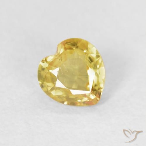 Safira Luz Dourada Natural 0.44ct, Coração, VS