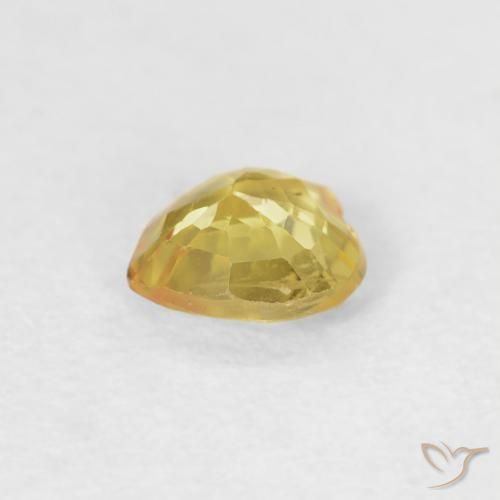 Safira Luz Dourada Natural 0.44ct, Coração, VS