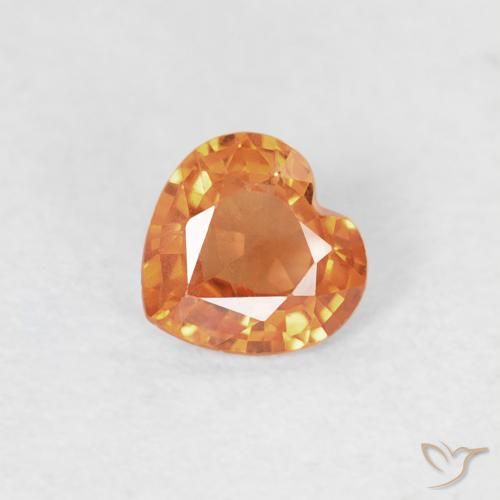 Safira Laranja Médio Natural 0.36ct, Coração, VS